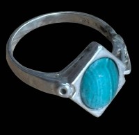 Auktion 366<br>Silberring-925- mit T&uuml;rkis, RG 58, 3,4 gr.