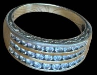 Auktion 366<br>Silberring-925- mit klaren Steinen, vergoldet, RG 65, 6 gr.