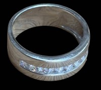 Auktion 366<br>Silberring-925-, klare Steine, RG 55, 5,1 gr