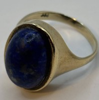 Auktion 366<br>Goldring-333- mit blauen Cabouchon, RG 48, 3,5 gr.