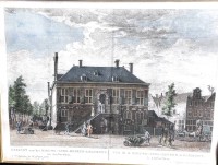 Auktion 366<br>Guckkkastenbild um 1780 "Amsterdam-Ansicht" handcoloriert und gut gerahmt/Glas, RG 58x71 cm