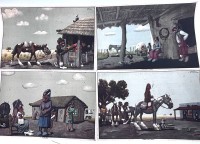 Auktion 366<br>Florencio Molina Campos (1891-1959).  17x Lithografien, betitelt,bezeichnet, je 21x2cm, kl.L&auml;suren dabei, 