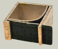 Auktion 366<br>Silberring mit gr&uuml;ner Platte, rechteckig, RG 52, 11,6 gr