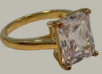 Auktion 366<br>Silberring-925-, vergoldet, helllila  Stein,RG 57,  5,7 gr,