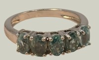 Auktion 366<br>Silberring mit gr&uuml;nen Steinen, RG 60, 3,9 gr