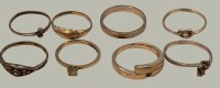 Auktion 366<br>8x schmale Silberringe, zusammen ca. 9,7 gr.