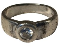 Auktion 366<br>Silberring-925-, RG 53, 4,6 gr, klarer Stein