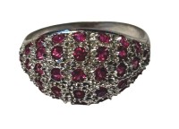 Auktion 366<br>Silberring-925- mit roten und klaren Steinen, RG 57, 2,9 gr