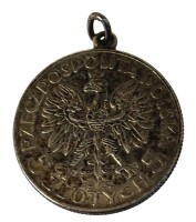 Auktion 366<br>M&uuml;nzanh&auml;nger 5 Zlotych 1933 "Polonia", Silber-750-