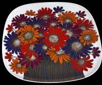 Auktion 367<br>Rosenthal gr.  Teller , stilis Blumen Design Rosamunde Nairac studio 70er (Jubil. Marke), 31x30 cm
