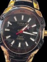 Auktion 369<br>Omax Crystal Herren Armbanduhr Quartz, guter zustand, D-4 cm