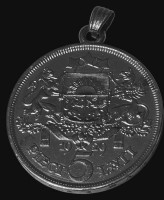 Auktion 367<br>M&uuml;nzanh&auml;nger, 5 Lati Lettland 1929, D-3,7 cm, 25,6 gramm, Silber-835-