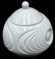 Auktion 367<br>gr. Op Art  Deckeldose "Royal KPM", weiss, H-16 cm, D-16 cm