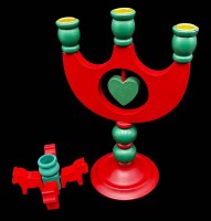 Auktion 367<br>5x Holz-Kerzenhalter "Made in Sweden" alle mit Etikett, H-max. 29 cm, minimal 2,5 cm