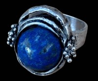 Auktion 367 / Los 1010 <br>massiver Silberring-925- Nat&uuml;rlicher Lapis Lazuli  , RG 54, 13,7 gr.