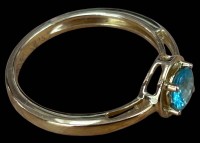 Auktion 367<br>Silberring-925-, vergoldet, blauer Stein, RG 54, 1,7 gr
