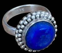 Auktion 367 / Los 1017 <br>Silberring-925- mit Lapis Lazuli, RG 55, 8,1 gr.