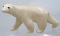 Auktion 367<br>gr. Figur eines schreitenden Eisb&auml;ren, Faiencerie de Longwy, Craquel&eacute;, ca. H-22cm L-44cm