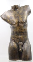 Auktion 367<br>m&auml;nnlicher Torso, wohl Hohlbronze, unsigniert, ca. H-39cm B-22cm