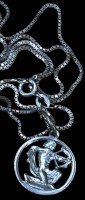 Auktion 367 / Los 1023 <br>Halskette Silber-925- mit Sternzeichen-Anh&auml;nger Sch&uuml;tze, 5,6 gr