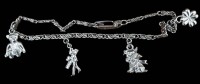 Auktion 367<br>Silber-835- Armkette mit 4 Anh&auml;nger, L-18,5 cm, 6,6 gr