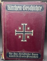 Auktion 367<br>Kirchengeschichte f&uuml;r das christliche Haus um 1910, Buchr&uuml;cken besch&auml;digt, ansonsten gut, 33x24 cm