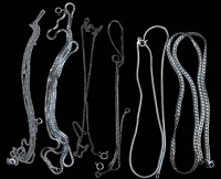 Auktion 367<br>6x div. Silber Halsketten, meistens -925-, div. L&auml;ngen, von ca. 38 bis ca. 80 cm, zus. ca. 41 gr.
