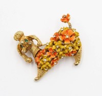 Auktion 367<br>Modeschmuckbrosche in Pudelform, ca. 3,8 x 2,8cm