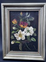 Auktion 367<br>A. Hammel, 1886 "Blumenstilleben", &Ouml;l/Leinen, gerahmt, RG 36x29 cm