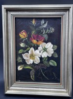 Auktion 369<br>A. Hammel, 1886 "Blumenstilleben", &Ouml;l/Leinen, gerahmt, RG 36x29 cm