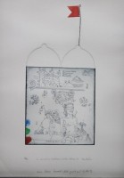 Auktion 367<br>Peter THIELE (1938) , Radierung mit Widmung, gerahmt/Glas, RG 38 x 28cm