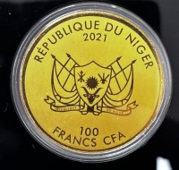 Auktion 367<br>Goldmedaille -999- 100 Franc CFA, Niger, 2021, 1/200 Unze, mit Zertifikat