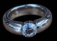 Auktion 367<br>Silberring -925- mit klaren Stein, Kronenmarke, 10,8 gr, RG 53