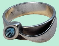 Auktion 367<br>Silberring mit hellblauen Stein, RG 60, 5,7 gr