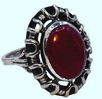 Auktion 367<br>Silberring-835- mit roten Cabouchon, RG 51, 2,8 gr