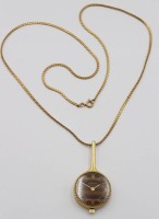 Auktion 367<br>Damen-Umh&auml;ngeuhr, Lucerne, Handaufzug, Werk l&auml;uft, goldfarben, an Kette, D-3cm