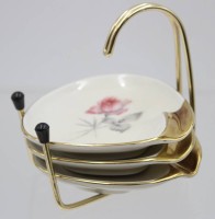 Auktion 367<br>3x Ascher in Halter, 50er Jahre, Plankenhammer, Halter ca. H-10cm