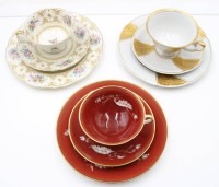 Auktion 367<br>3x div. Sammelgedecke, &auml;lter, Krautheim, F&uuml;rstenberg und Schierholz, 1x Kuchenteller bestossen, ca. H-6,3cm