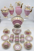 Auktion 367<br>Kaffee-Teeservice, Empire, 28 Teile, Alters-u. Gebrauchsspuren, einige Besch&auml;digungen, Chips, berieben und geklebt, Kaffeekanne H-26,5cm Tassen H-5,8cm