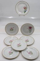 Auktion 367<br>8x Kuchenteller, Krautheim, florale Dekore, je D-17,5cm