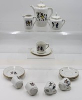 Auktion 367<br>Kinder-Restservice, Franz Prause, &auml;lter, Kaffeekern (Kanne mit Chip), 5x Tassen und 4x U.T. und 4x Kuchenteller
