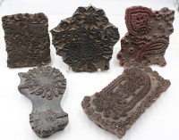 Auktion 367<br>5x div. Blaudruck-Model, &auml;lter, Gr&ouml;&szlig;te ca. 21cm