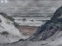 Auktion 367<br>Erwin HARTENBERGER (1919-2005), 1954"D&uuml;nen auf Norderney", Aquarell, ger/Glas, RG 54x60 cm