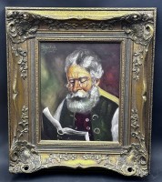 Auktion 367<br>R. Markoff,(??) D&uuml;sseldorf "Lesender" &Ouml;l/Leinen, gut gerahmt, RG 48x42 cm