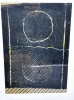 Auktion 367<br>Wolfgang Schade (1949) , Grafik betitelt "Mondstrahl oder..", ger/Glas, RG 50x40 cm