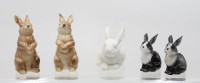 Auktion 367<br>5x div. Hasenfiguren, 2x gemarkt Goebel, ca. H-10,5 bis 7cm