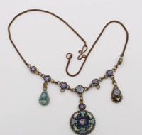 Auktion 367<br>antikes Mikromosaik-Collier, Millefiori, Italien, ca. L-38cm