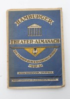 Auktion 367<br>Karl Goldfeld, Hamburger Theater Almanach, 1921/22, Altersspuren