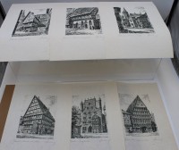 Auktion 367 / Los 5016 <br>Wolfgang v. Duisburg, Alt-Hildesheim, 6 Ansichten, handsigniert, BG 33,3 x 24cm,