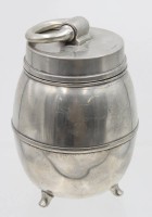 Auktion 367<br>sogen. Kammertopf, Zinn, ungemarkt, ca. H-17,5cm